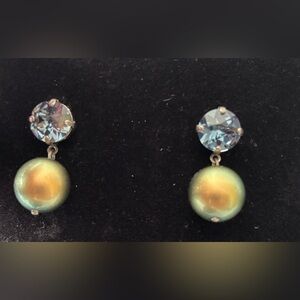 Sabika Blue and Gold Crystal Earrings